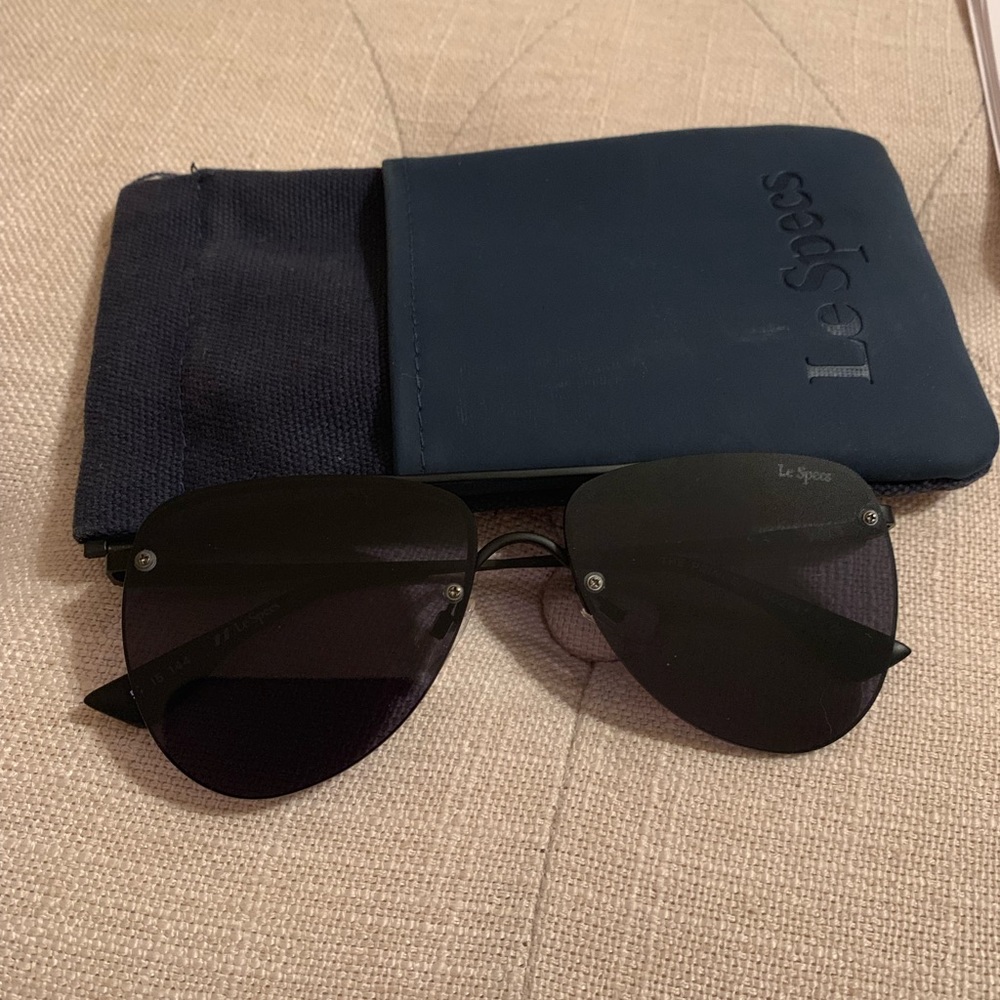 Black matte le specs prince aviator sunglasses